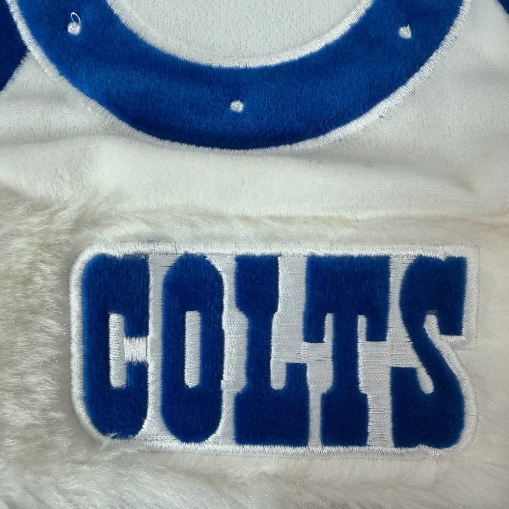 Indianapolis Colts Christmas Santa‎ Hat Blue White Horseshoe Logo Holly